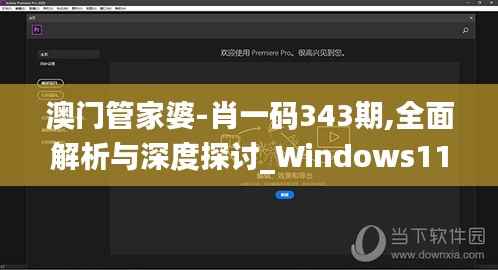 澳门管家婆-肖一码343期,全面解析与深度探讨_Windows110.116