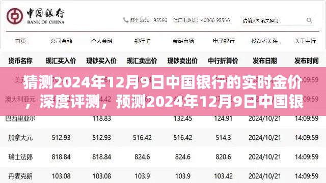 2024年12月9日中国银行实时金价预测与深度评测报告,洞悉未来黄金市场走势