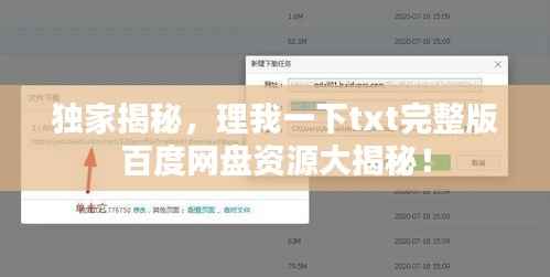 独家揭秘,理我一下txt完整版百度网盘资源大揭秘!