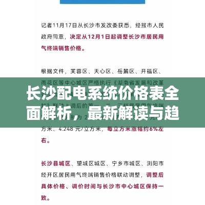长沙配电系统价格表全面解析,最新解读与趋势预测